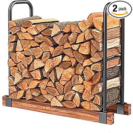 DOEWORKS Heavy Duty Firewood Racks Adjustable Length Log Bracket Rack Holder